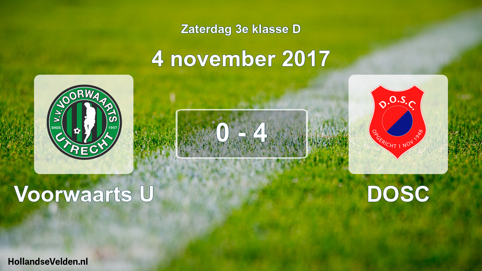 Total number of matches played: Voorwaarts U - DOSC 0 - 4 (4 November 2017)