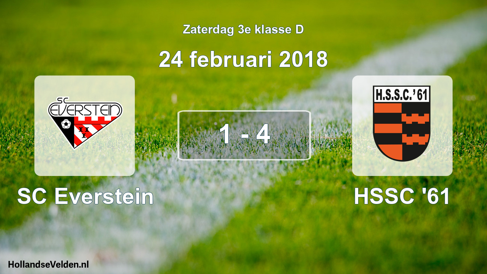 Total number of matches played: SC Everstein - HSSC '61 1 - 4 (24 February 2018)
