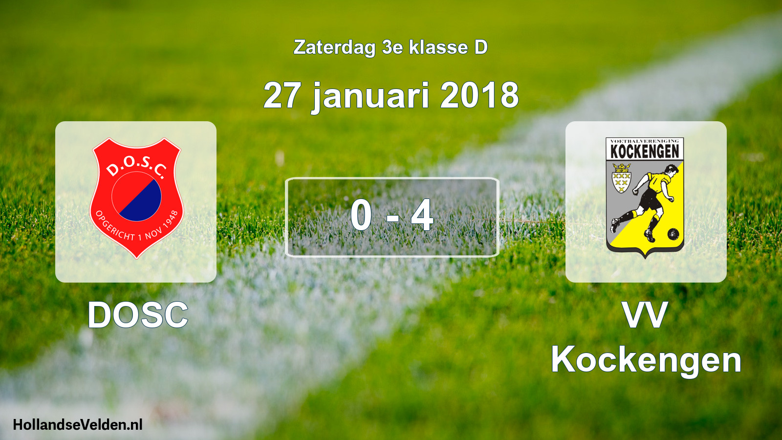 Total number of matches played: DOSC - VV Kockengen 0 - 4 (27 January 2018)