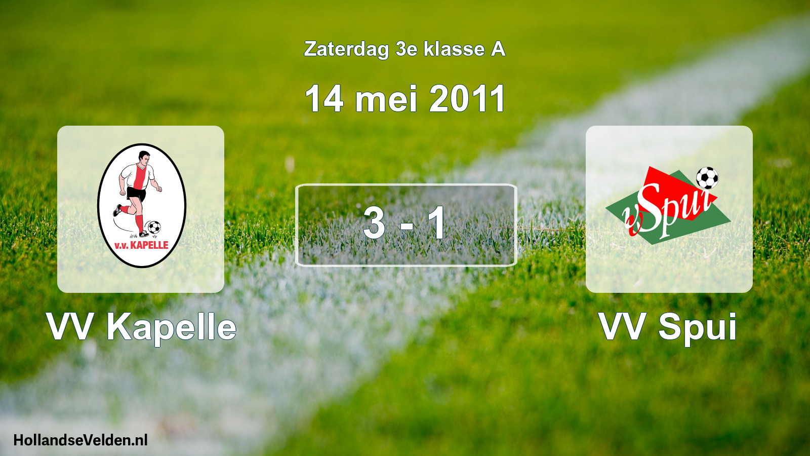 Total number of matches played: VV Kapelle - VV Spui 3 - 1 (14 May 2011)