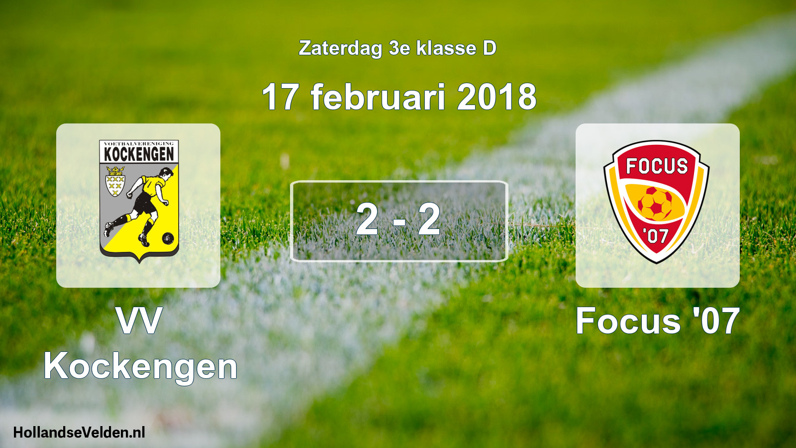 Total number of matches played: VV Kockengen - Focus '07 2 - 2 (17 February 2018)