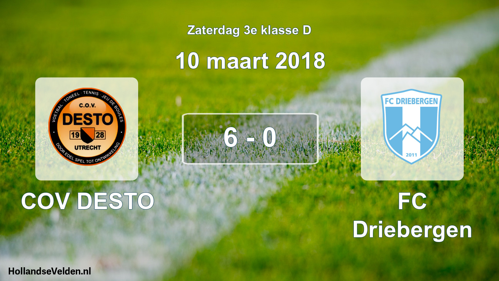 Total number of matches played: COV DESTO - FC Driebergen 6 - 0 (10 March 2018)