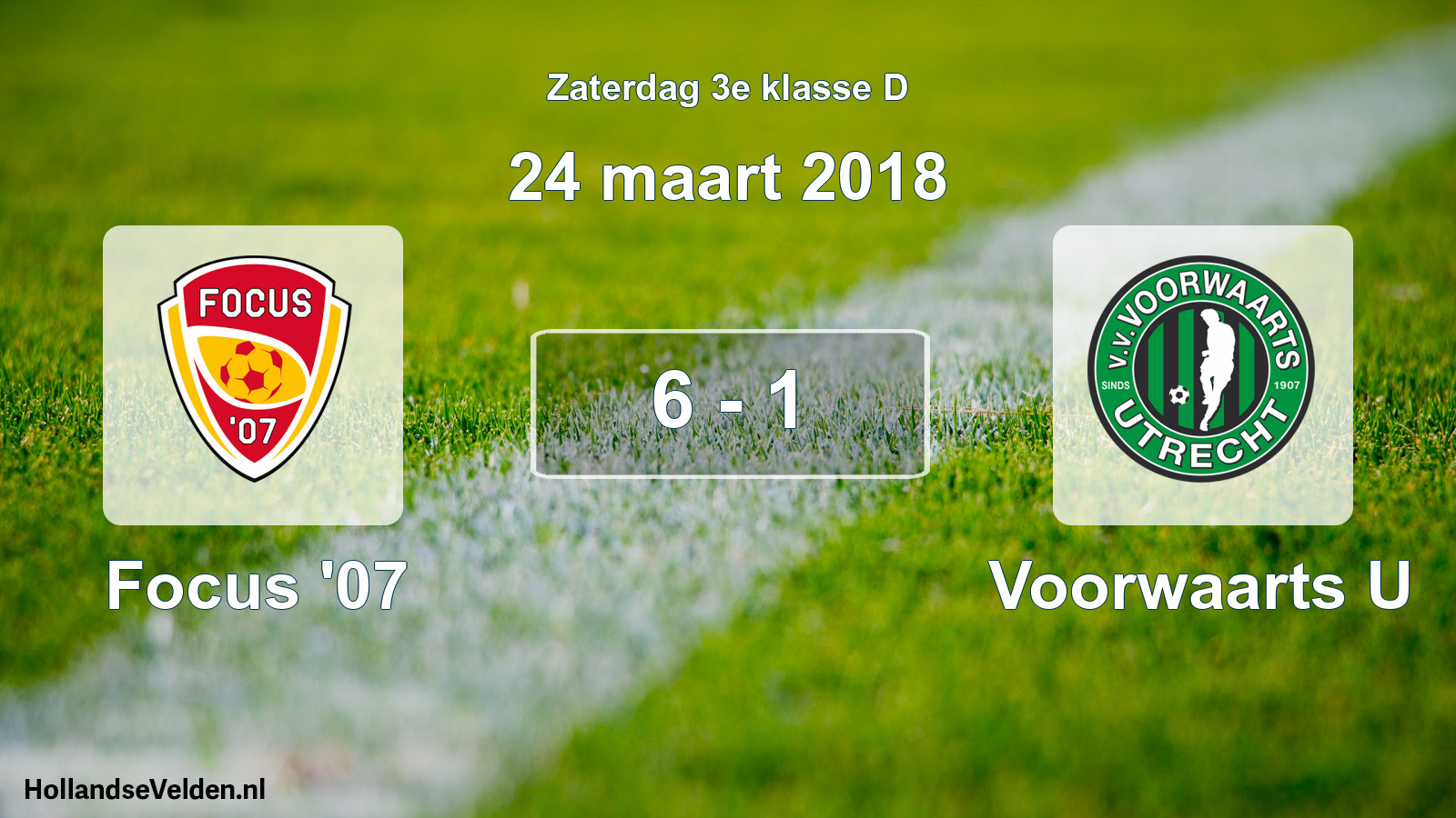 Total number of matches played: Focus '07 - Voorwaarts U 6 - 1 (24 March 2018)