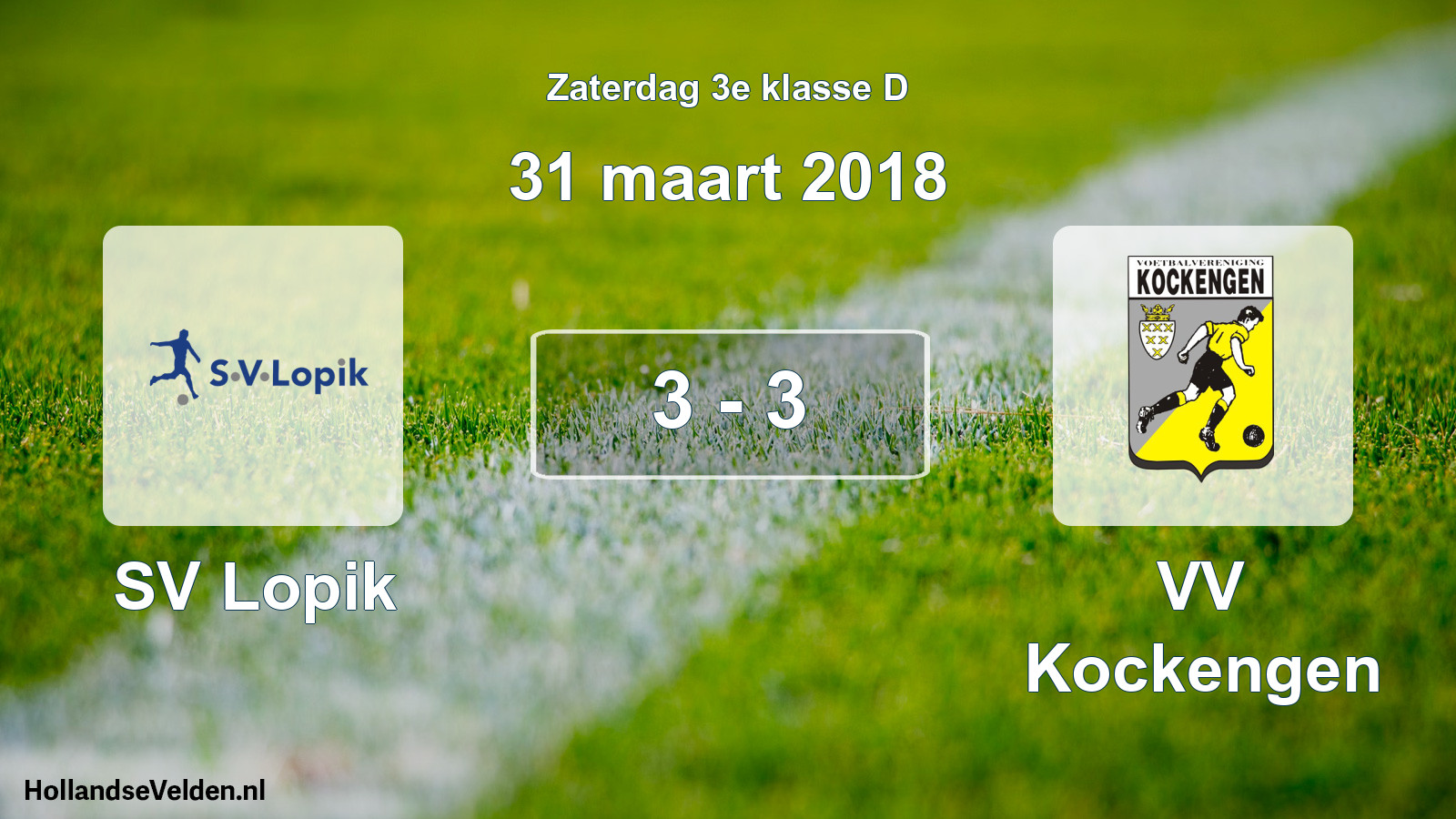 Total number of matches played: SV Lopik - VV Kockengen 3 - 3 (31 March 2018)