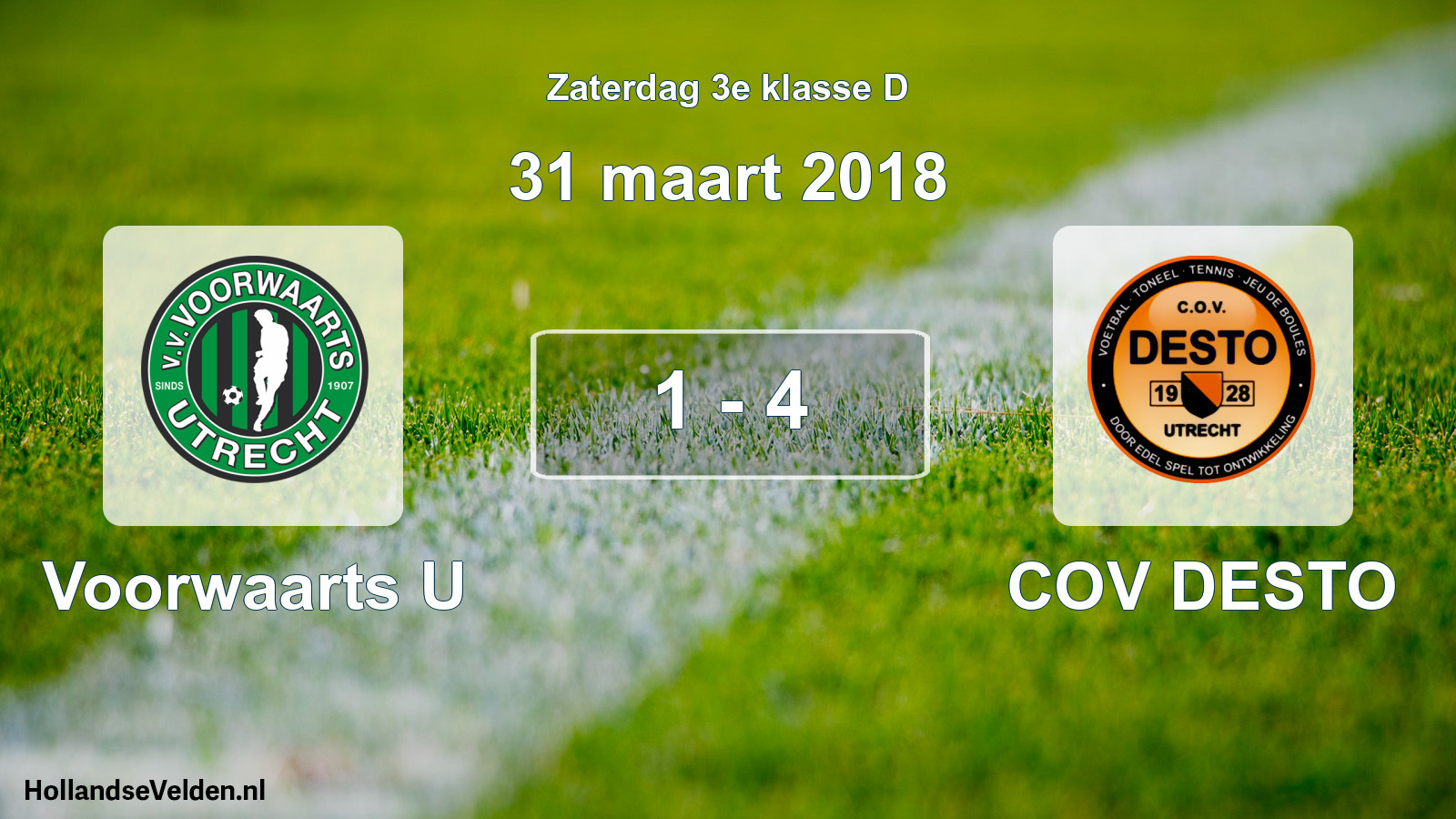 Total number of matches played: Voorwaarts U - COV DESTO 1 - 4 (31 March 2018)