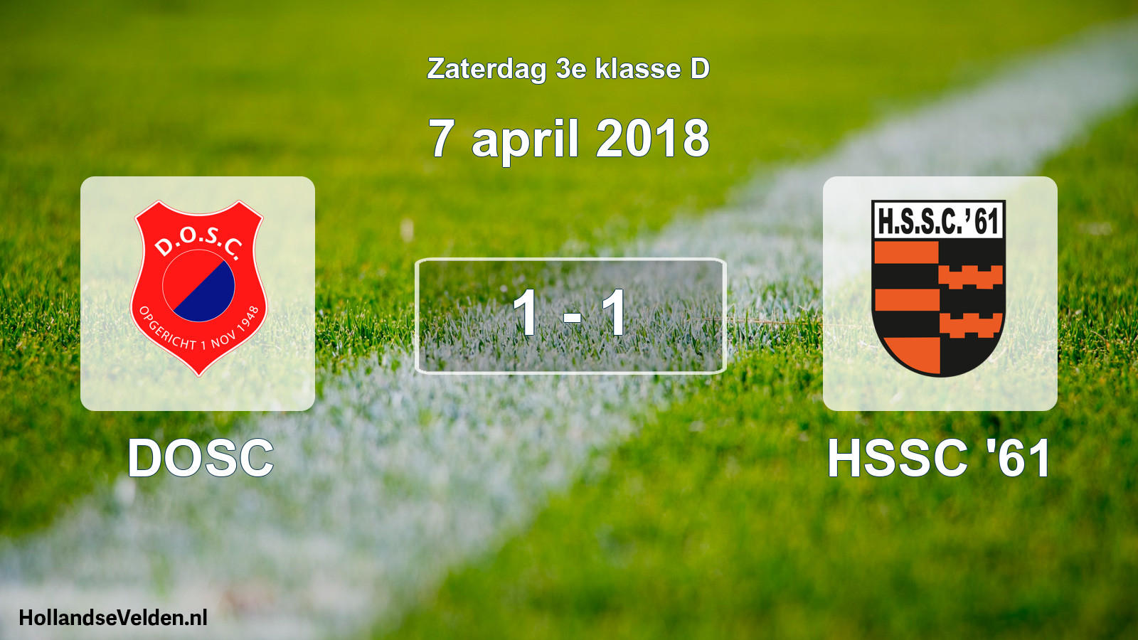Total number of matches played: DOSC - HSSC '61 1 - 1 (7 April 2018)