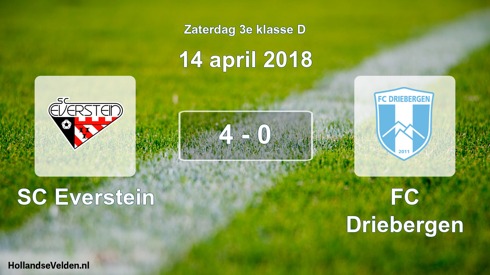 Total number of matches played: SC Everstein - FC Driebergen 4 - 0 (14 April 2018)