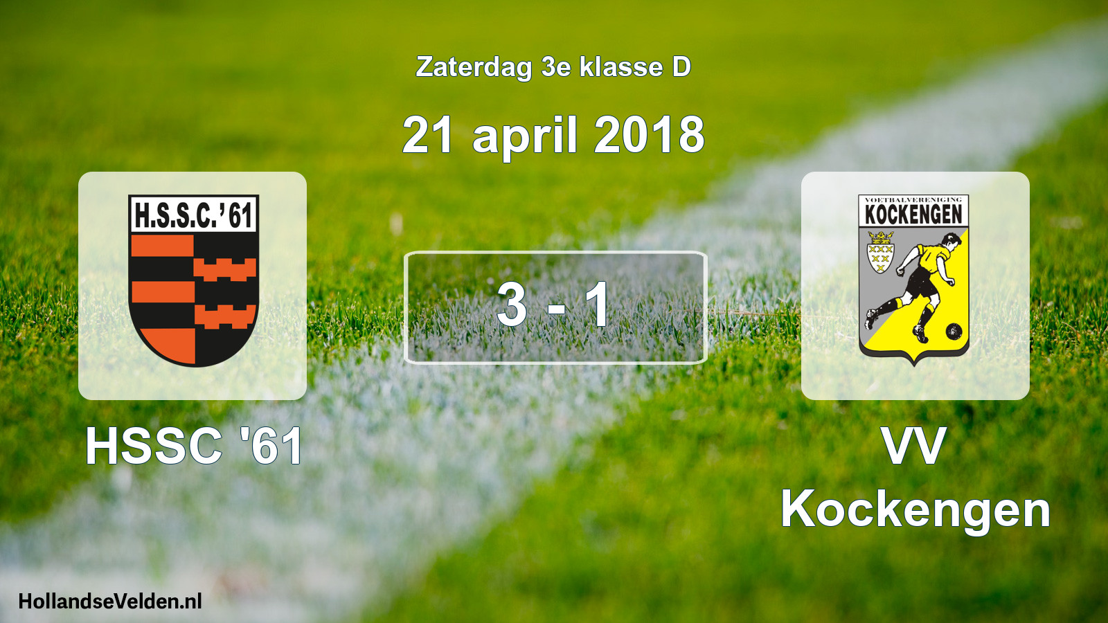 Total number of matches played: HSSC '61 - VV Kockengen 3 - 1 (21 April 2018)