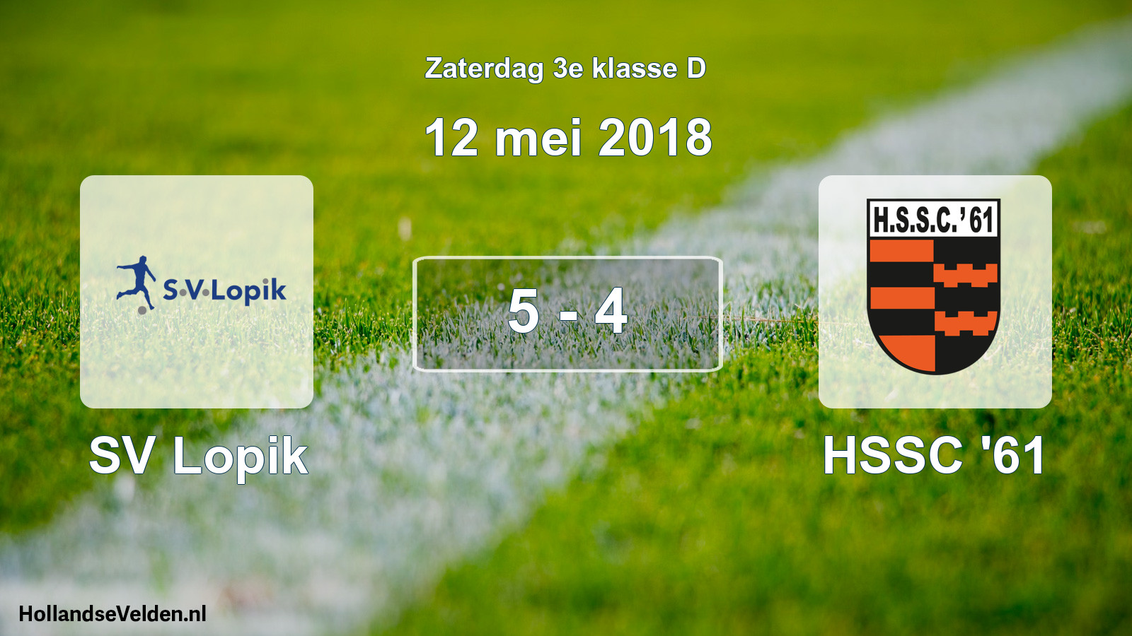 Total number of matches played: SV Lopik - HSSC '61 5 - 4 (12 May 2018)
