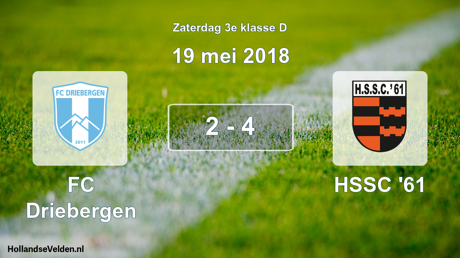 Total number of matches played: FC Driebergen - HSSC '61 2 - 4 (19 May 2018)