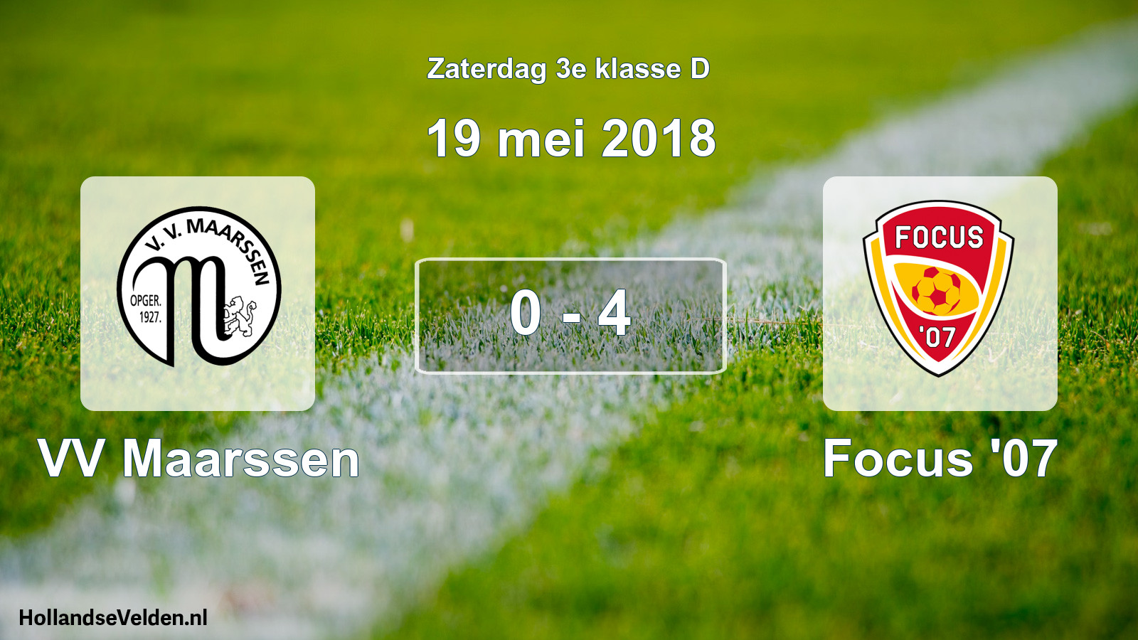 Total number of matches played: VV Maarssen - Focus '07 0 - 4 (19 May 2018)