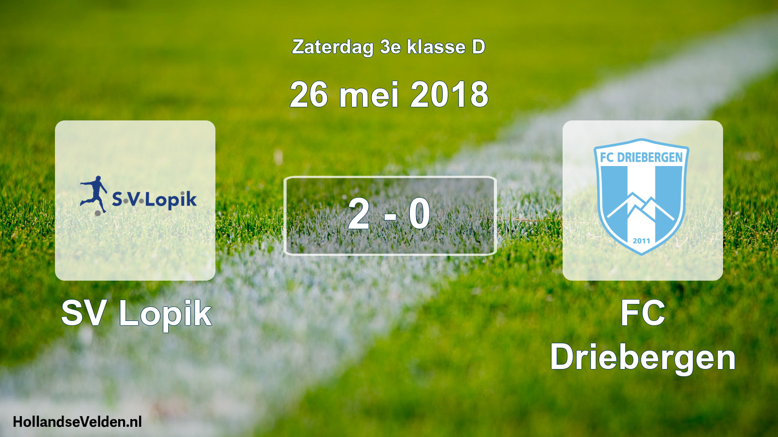 Total number of matches played: SV Lopik - FC Driebergen 2 - 0 (26 May 2018)
