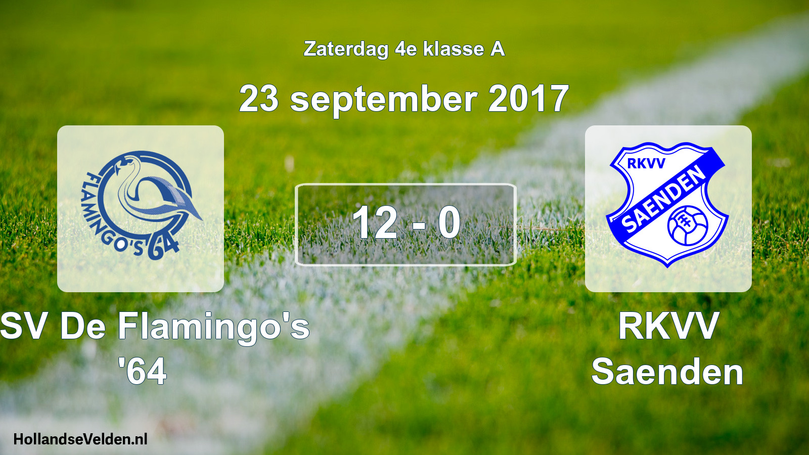 Total number of matches played: ASV De Flamingo's '64 - RKVV Saenden 12 - 0 (23 September 2017)