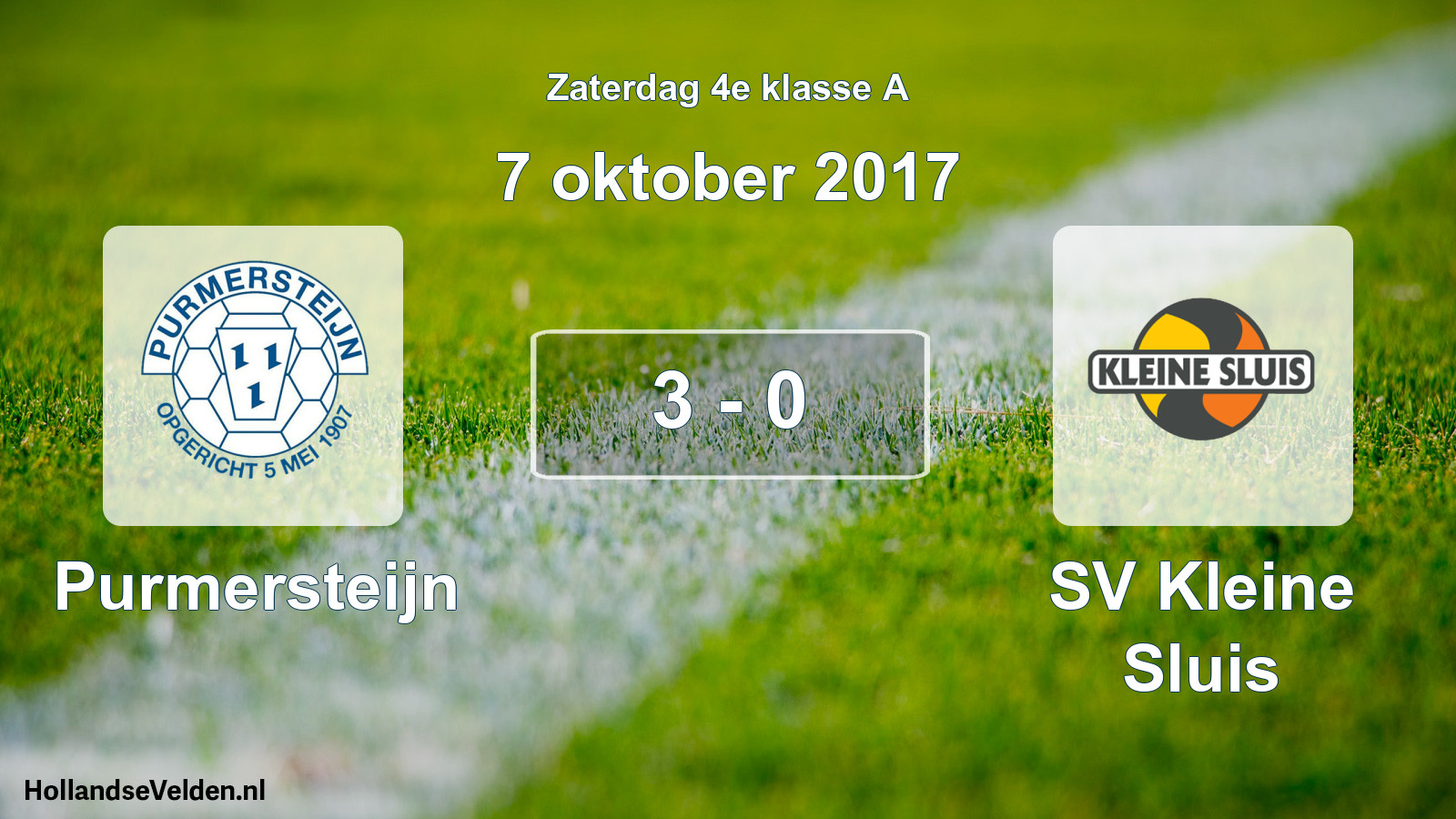 Total number of matches played: Purmersteijn - SV Kleine Sluis 3 - 0 (7 October 2017)