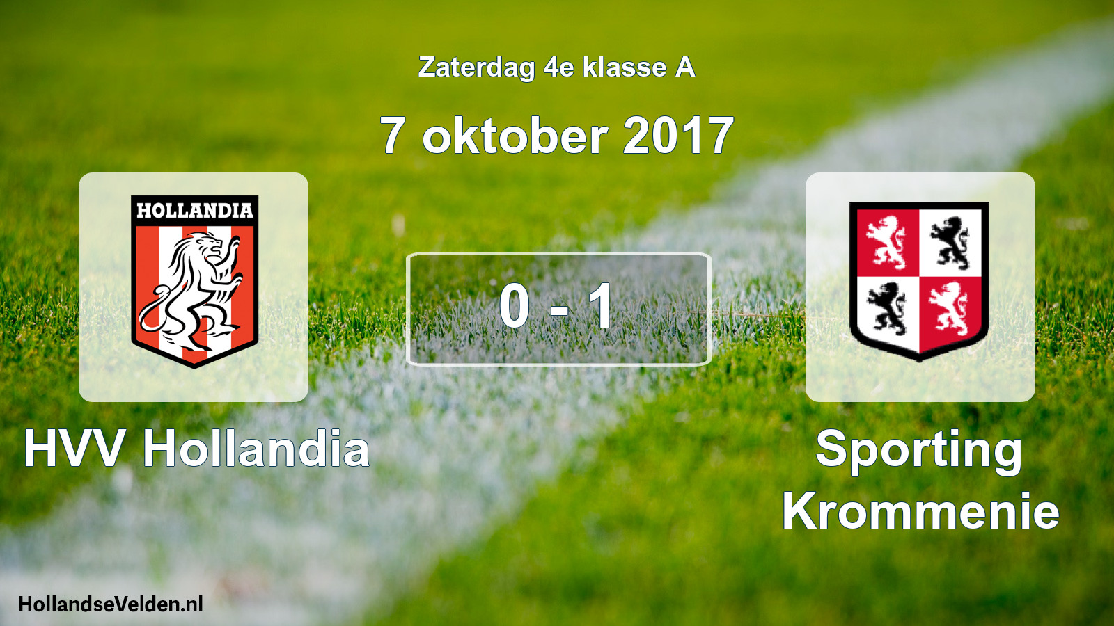 Total number of matches played: HVV Hollandia - Sporting Krommenie 0 - 1 (7 October 2017)