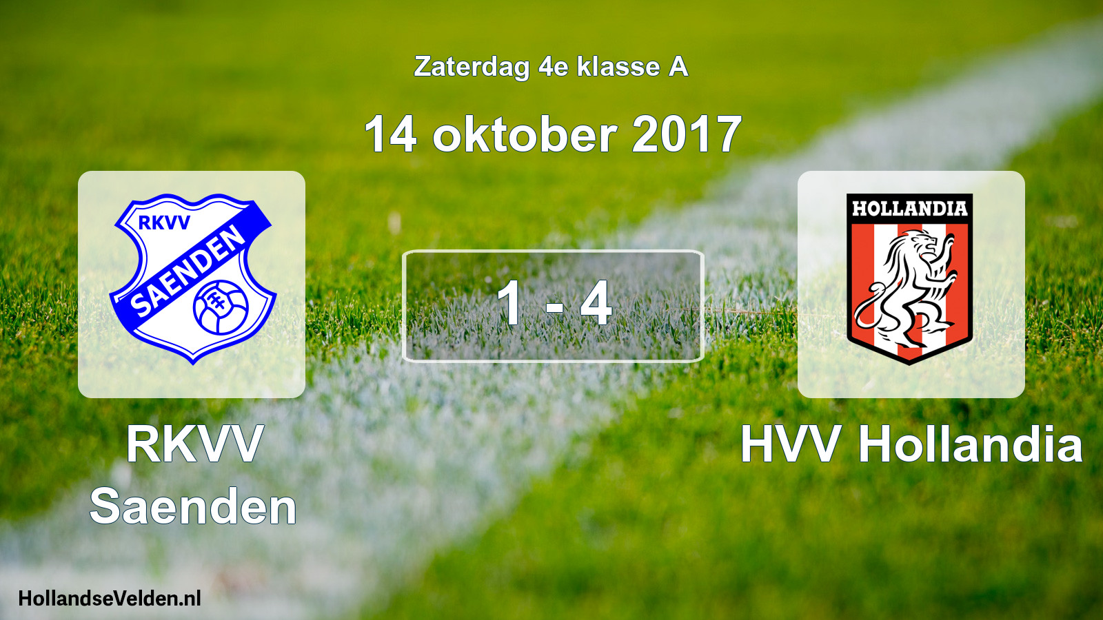 Total number of matches played: RKVV Saenden - HVV Hollandia 1 - 4 (14 October 2017)