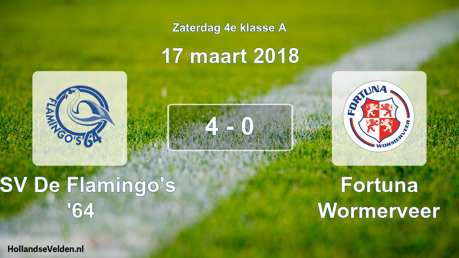 Total number of matches played: ASV De Flamingo's '64 - Fortuna Wormerveer 4 - 0 (17 March 2018)