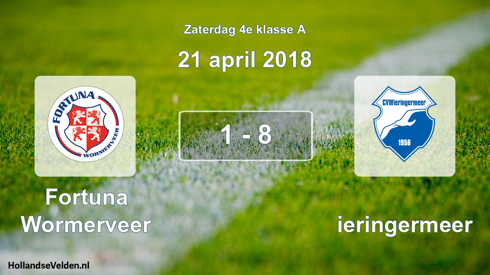Total number of matches played: Fortuna Wormerveer - Wieringermeer 1 - 8 (21 April 2018)