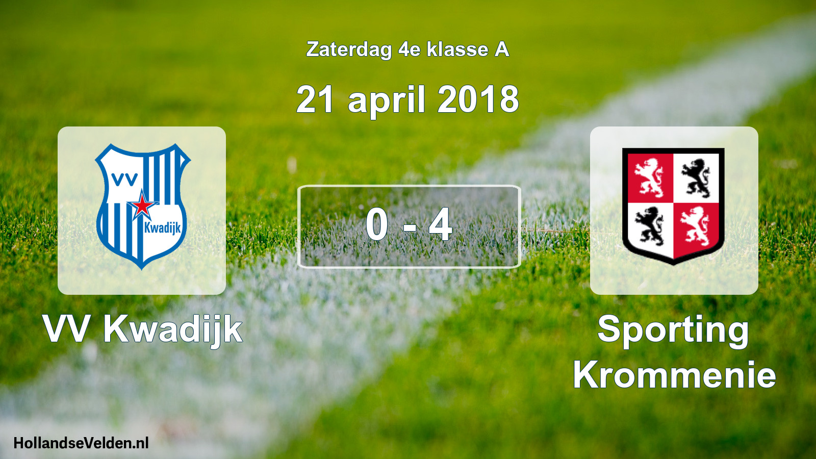 Total number of matches played: VV Kwadijk - Sporting Krommenie 0 - 4 (21 April 2018)