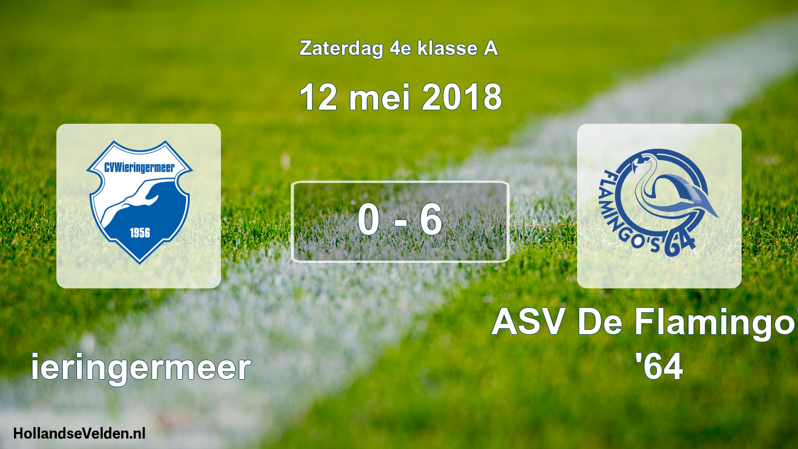 Total number of matches played: Wieringermeer - ASV De Flamingo's '64 0 - 6 (12 May 2018)