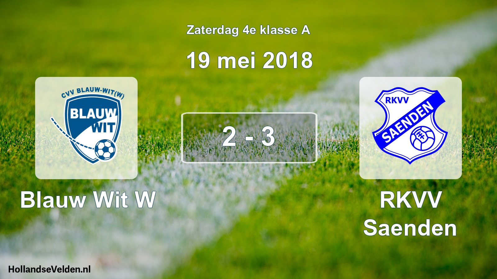 Total number of matches played: Blauw Wit W - RKVV Saenden 2 - 3 (19 May 2018)