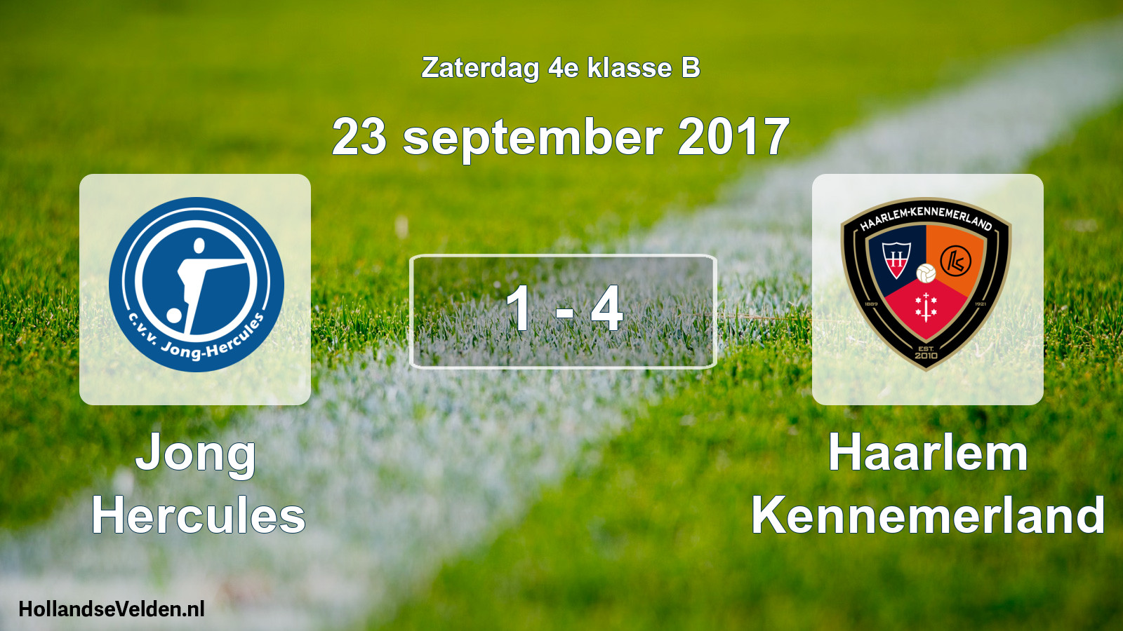 Total number of matches played: Jong Hercules - Haarlem Kennemerland 1 - 4 (23 September 2017)
