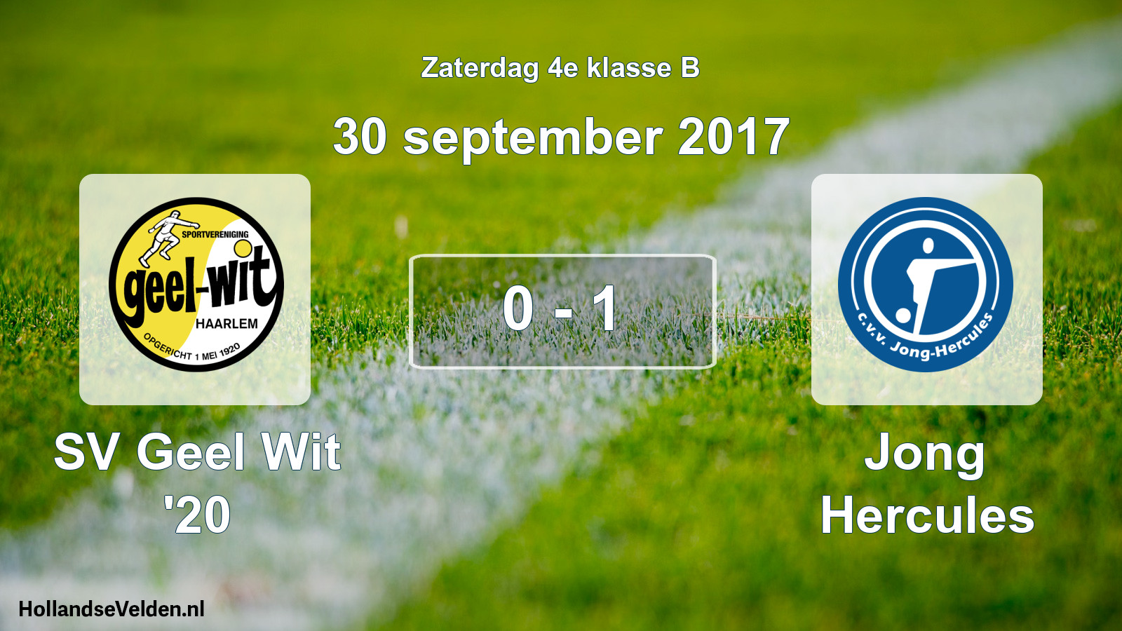 Total number of matches played: SV Geel Wit '20 - Jong Hercules 0 - 1 (30 September 2017)