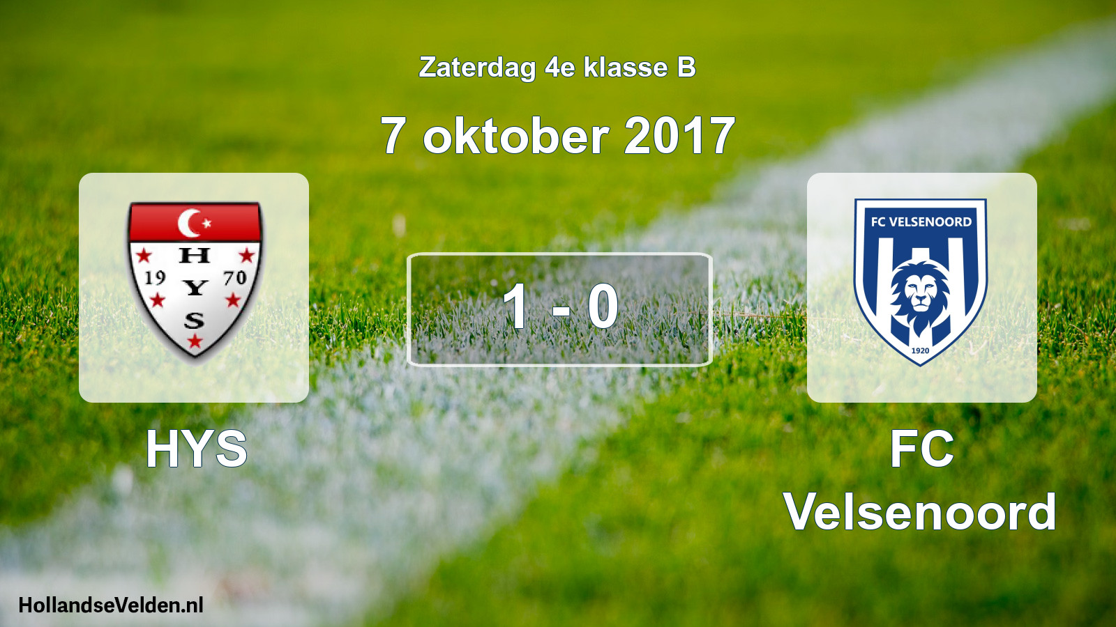 Total number of matches played: HYS - FC Velsenoord 1 - 0 (7 October 2017)