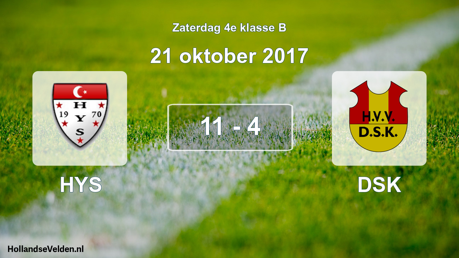 Total number of matches played: HYS - DSK 11 - 4 (21 October 2017)
