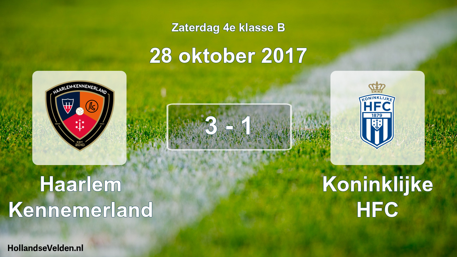 Total number of matches played: Haarlem Kennemerland - Koninklijke HFC 3 - 1 (28 October 2017)