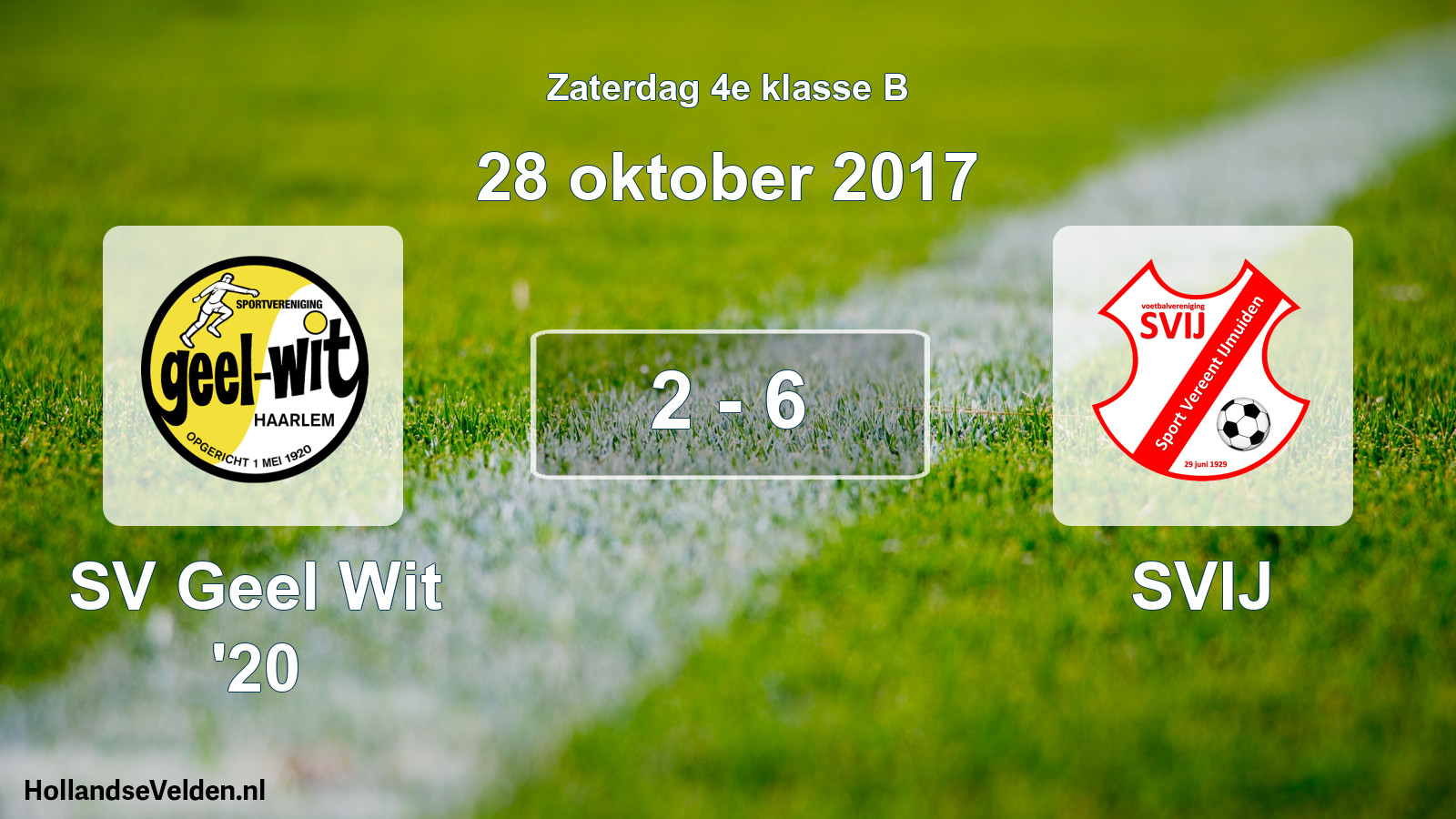 Total number of matches played: SV Geel Wit '20 - SVIJ 2 - 6 (28 October 2017)