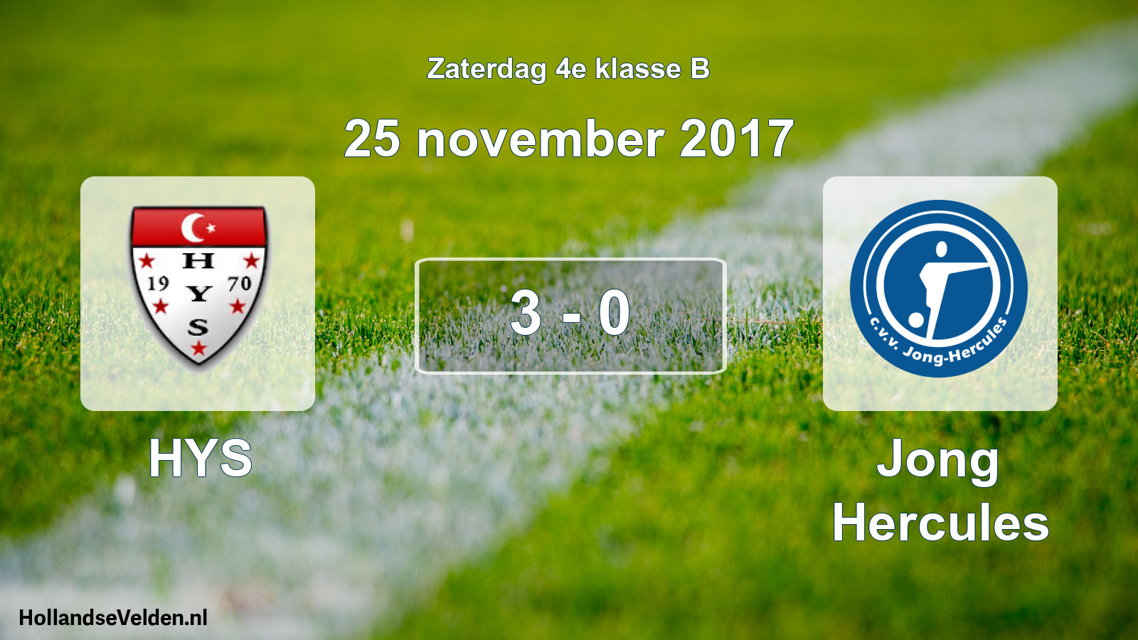 Total number of matches played: HYS - Jong Hercules 3 - 0 (25 November 2017)