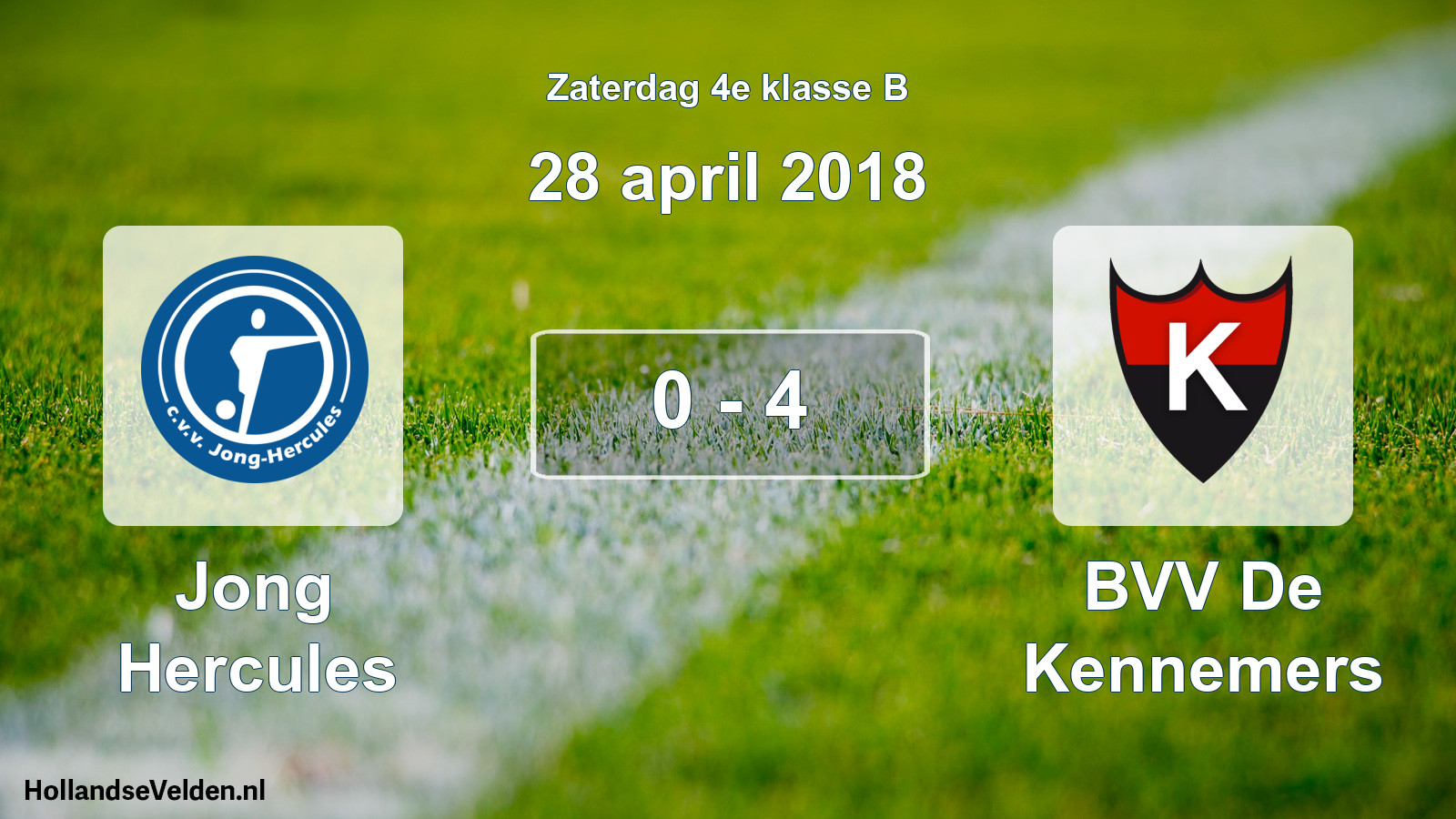 Total number of matches played: Jong Hercules - BVV De Kennemers 0 - 4 (28 April 2018)