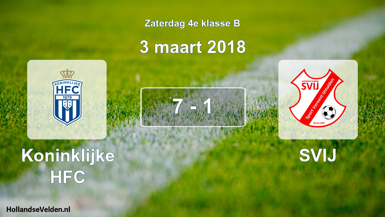 Total number of matches played: Koninklijke HFC - SVIJ 7 - 1 (3 March 2018)