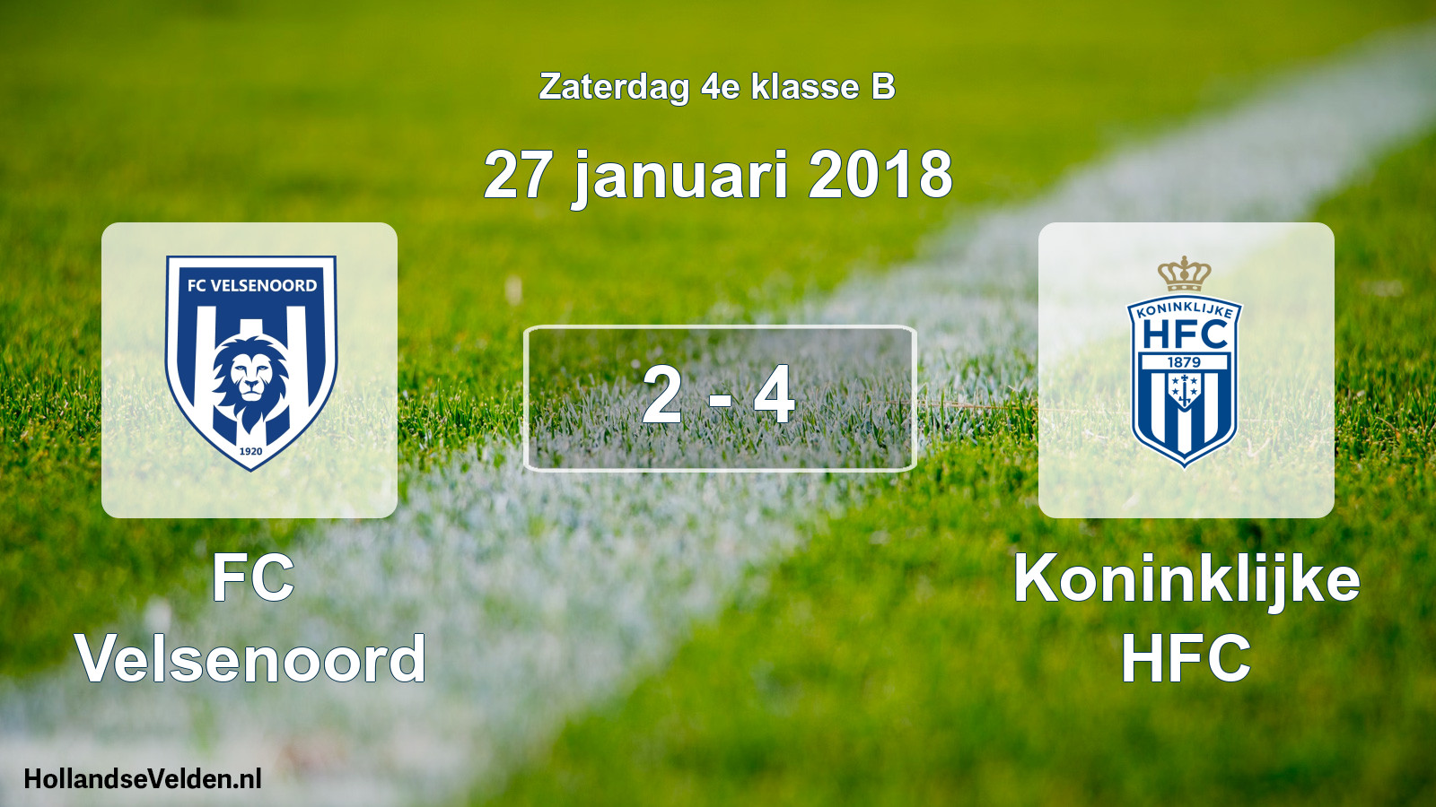 Total number of matches played: FC Velsenoord - Koninklijke HFC 2 - 4 (27 January 2018)