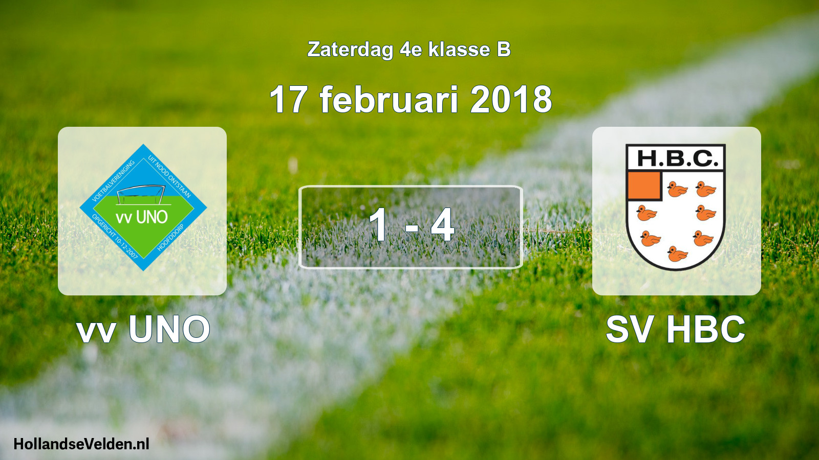 Total number of matches played: vv UNO - SV HBC 1 - 4 (17 February 2018)