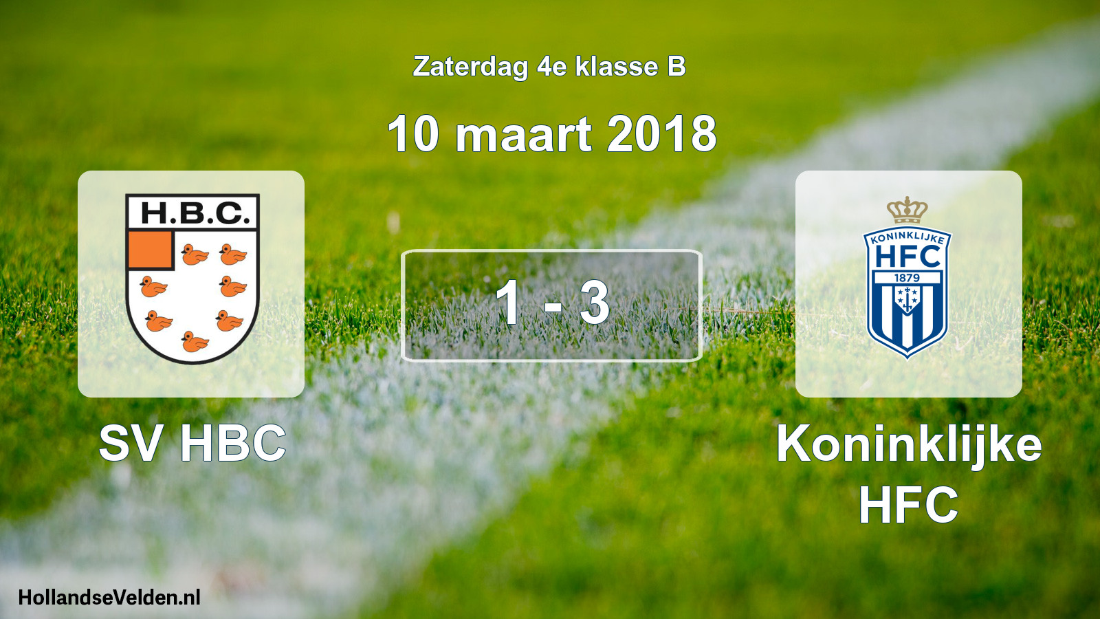 Total number of matches played: SV HBC - Koninklijke HFC 1 - 3 (10 March 2018)
