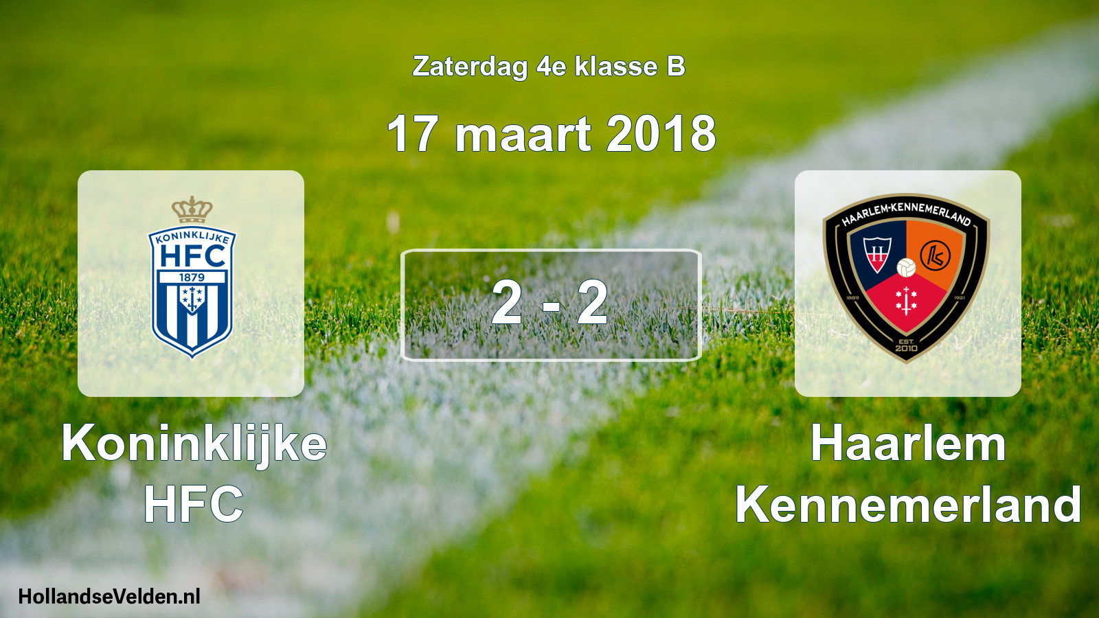 Total number of matches played: Koninklijke HFC - Haarlem Kennemerland 2 - 2 (17 March 2018)