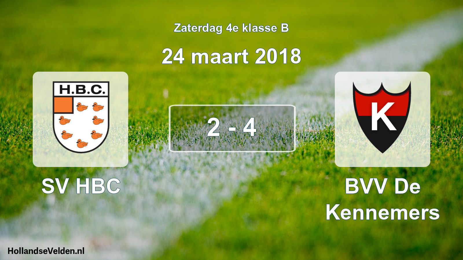 Total number of matches played: SV HBC - BVV De Kennemers 2 - 4 (24 March 2018)