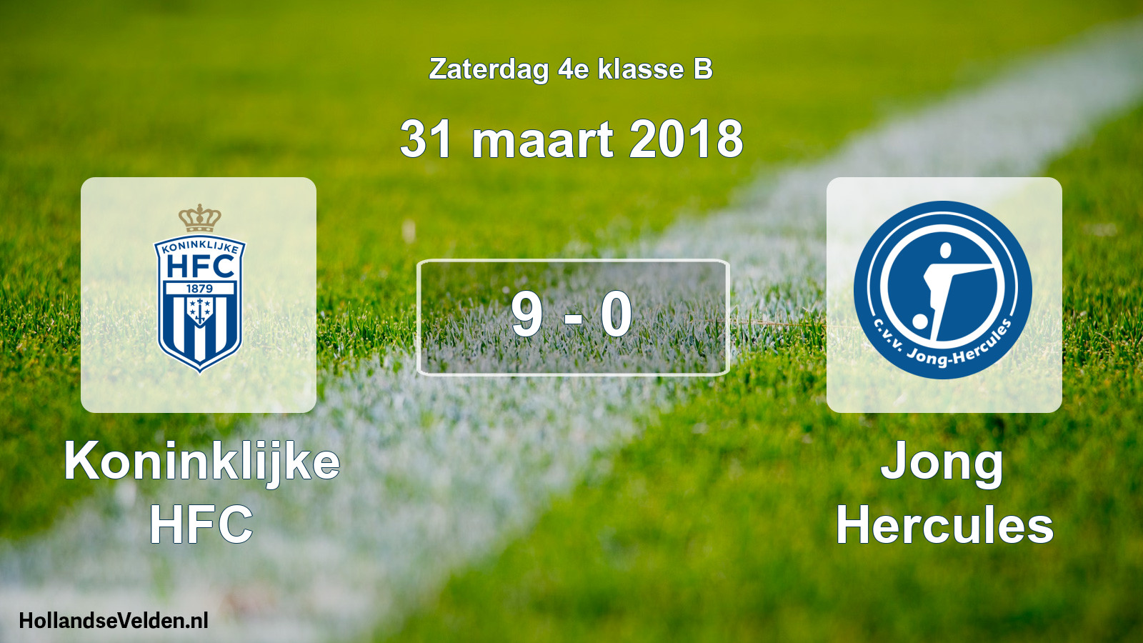 Total number of matches played: Koninklijke HFC - Jong Hercules 9 - 0 (31 March 2018)