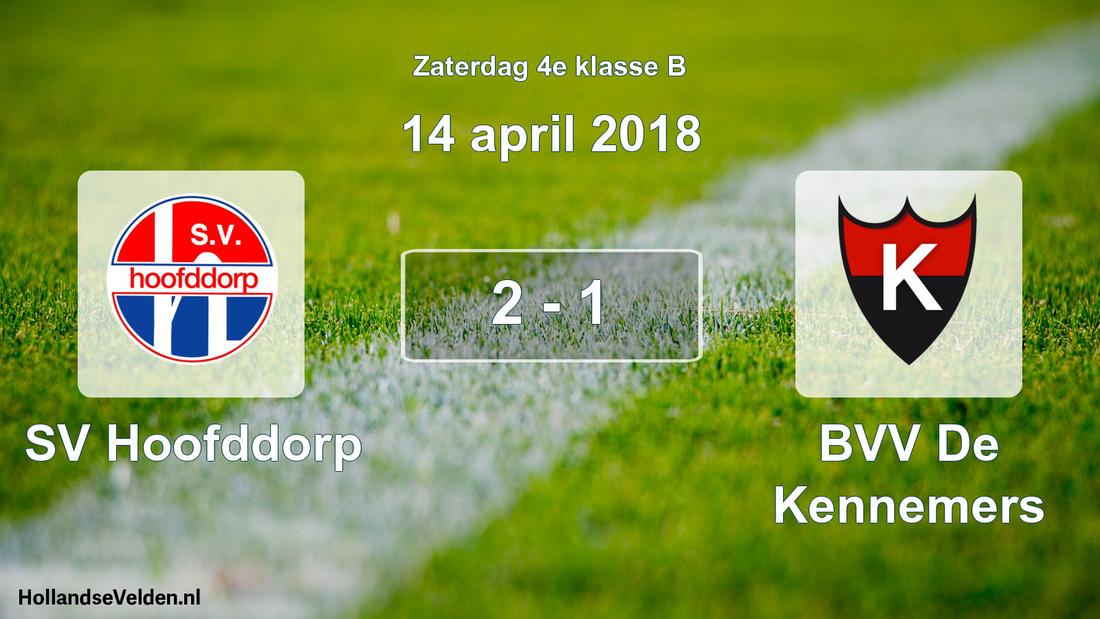 Total number of matches played: SV Hoofddorp - BVV De Kennemers 2 - 1 (14 April 2018)