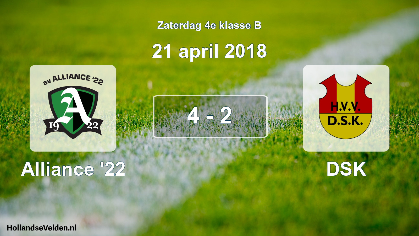 Total number of matches played: Alliance '22 - DSK 4 - 2 (21 April 2018)