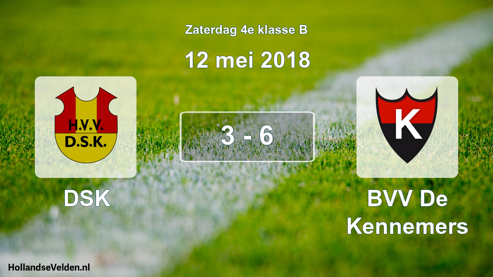 Total number of matches played: DSK - BVV De Kennemers 3 - 6 (12 May 2018)