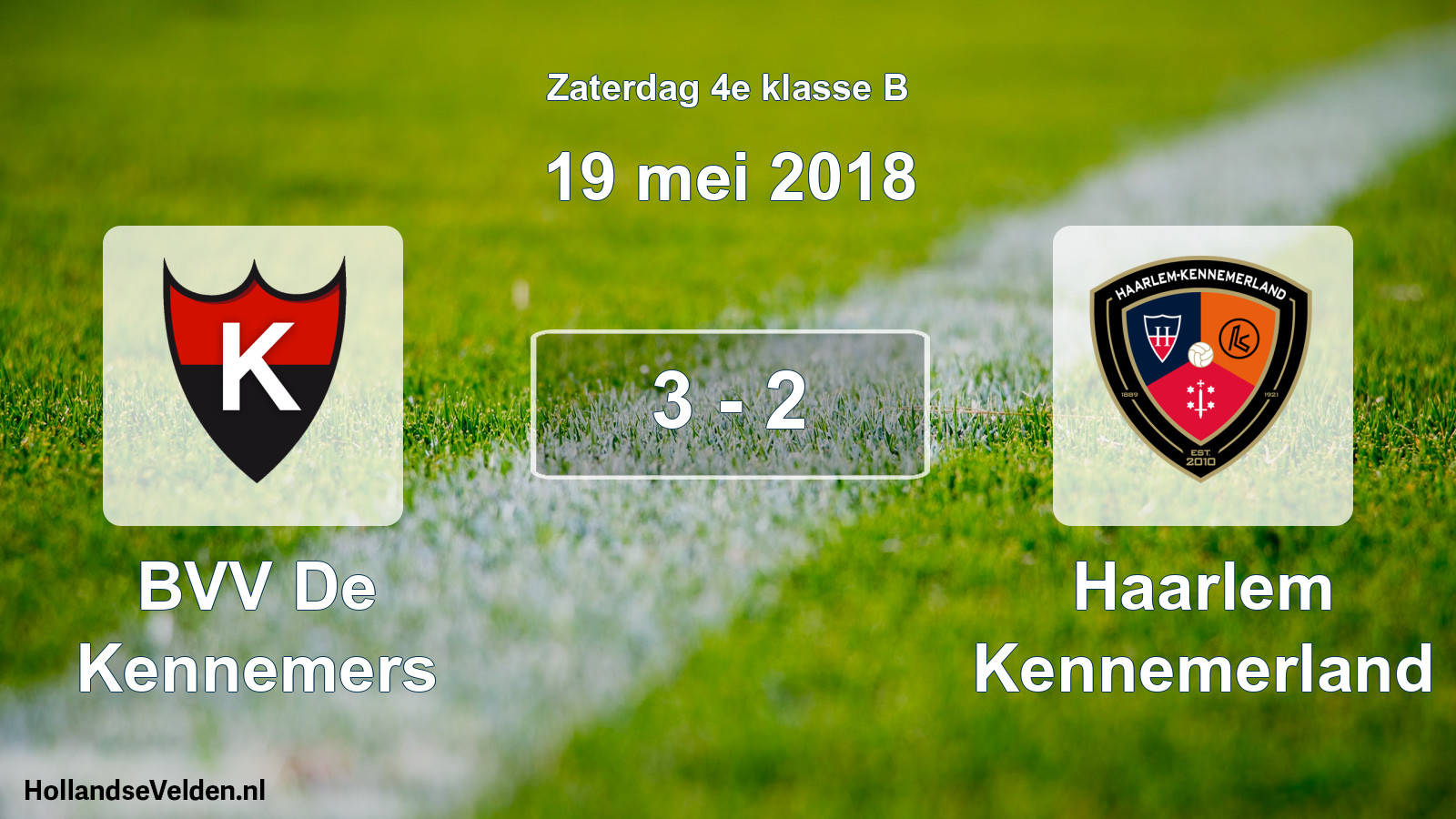 Total number of matches played: BVV De Kennemers - Haarlem Kennemerland 3 - 2 (19 May 2018)