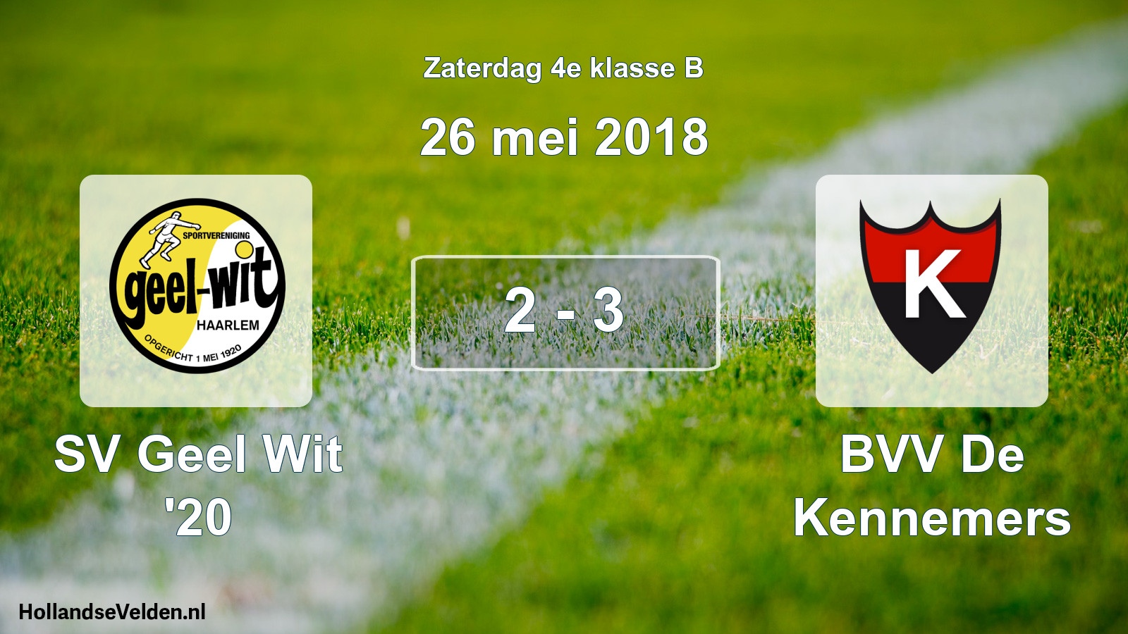 Total number of matches played: SV Geel Wit '20 - BVV De Kennemers 2 - 3 (26 May 2018)