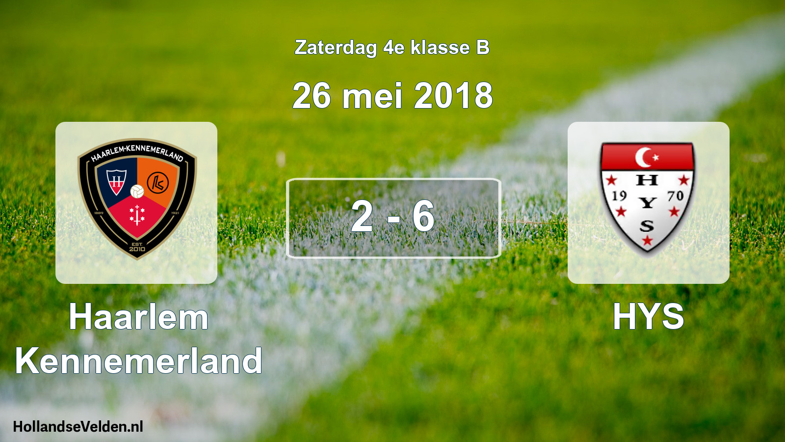 Total number of matches played: Haarlem Kennemerland - HYS 2 - 6 (26 May 2018)