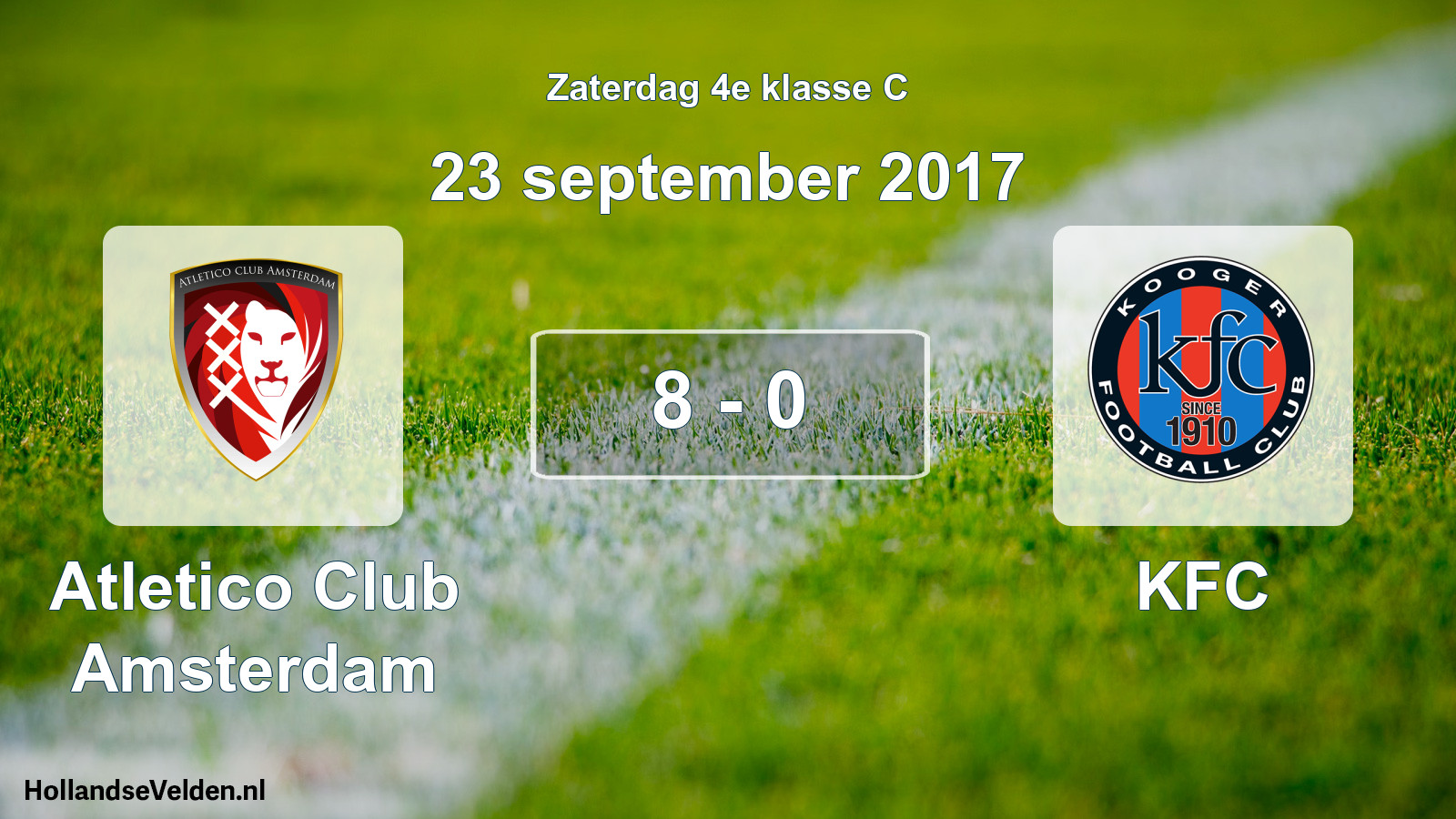 Total number of matches played: Atletico Club Amsterdam - KFC 8 - 0 (23 September 2017)