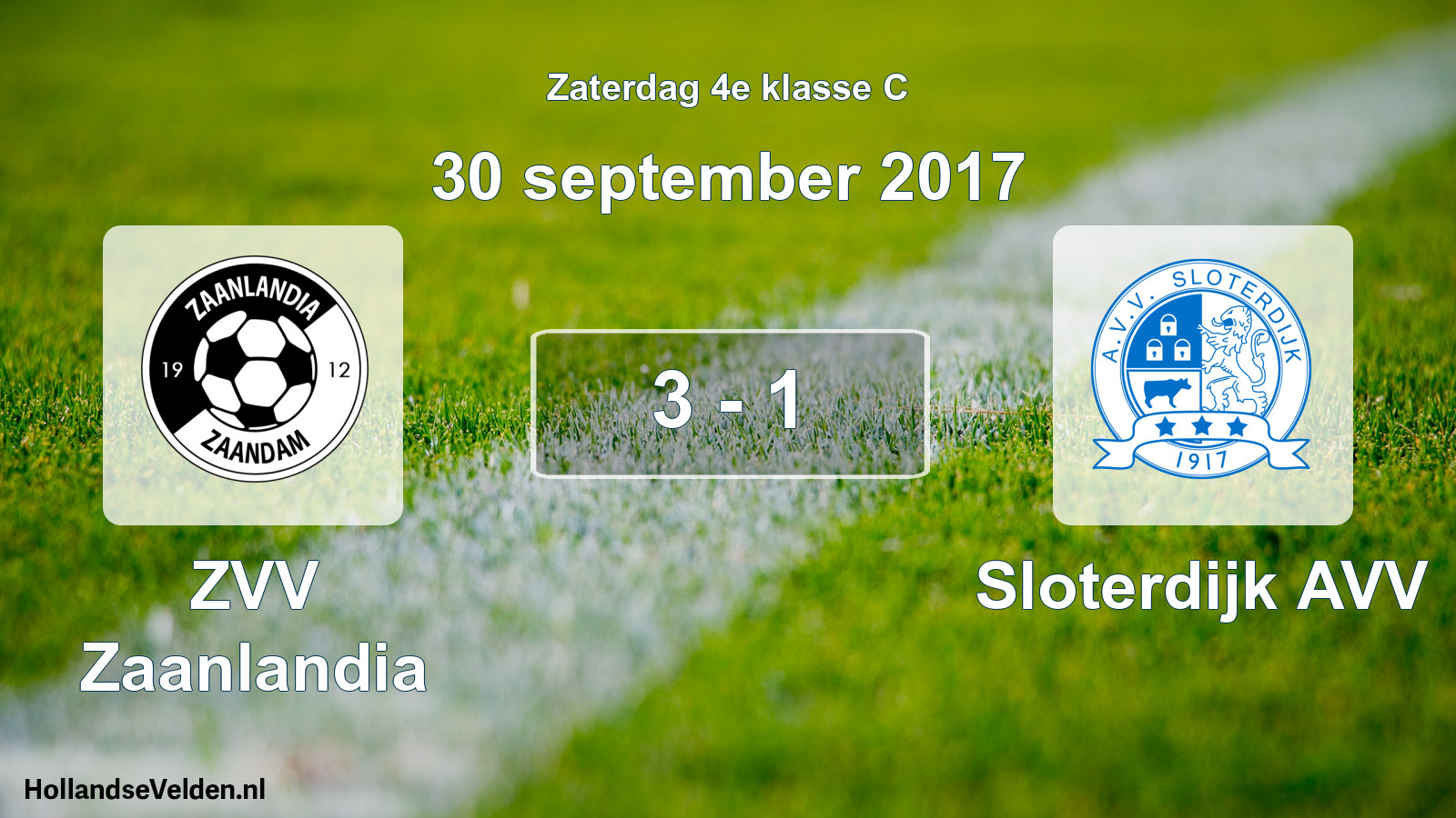 Total number of matches played: ZVV Zaanlandia - Sloterdijk AVV 3 - 1 (30 September 2017)