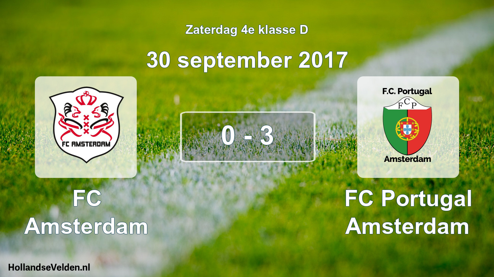 Total number of matches played: FC Amsterdam - FC Portugal Amsterdam 0 - 3 (30 September 2017)