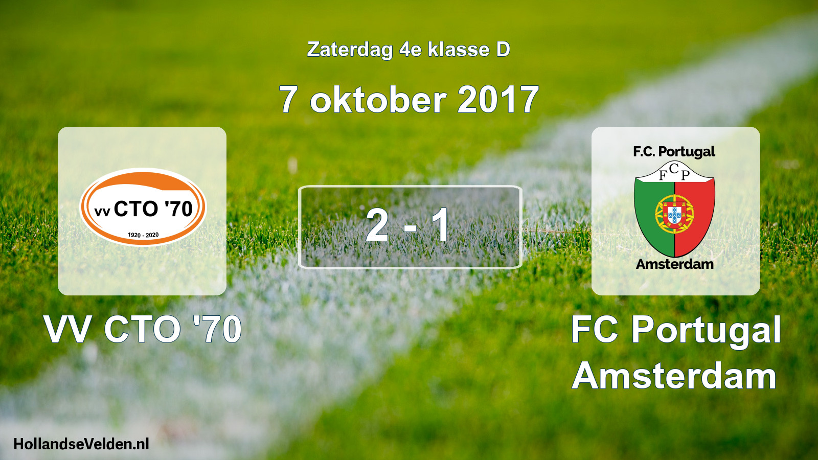 Total number of matches played: VV CTO '70 - FC Portugal Amsterdam 2 - 1 (7 October 2017)